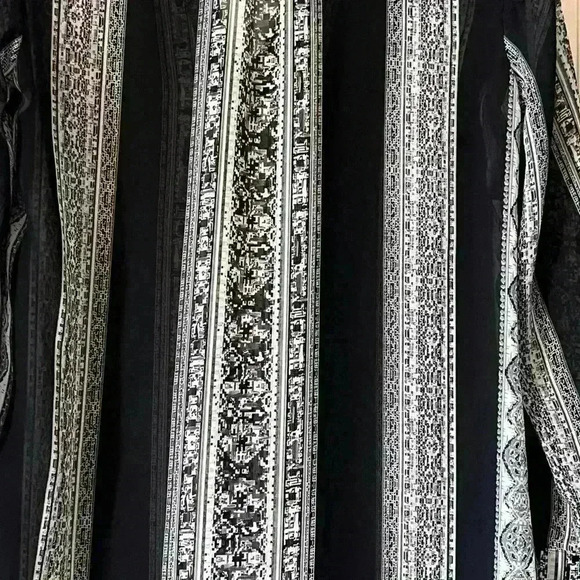 INC International Concepts Black Vertical Stripes Sheer Tunic women’s medium - Picture 10 of 12